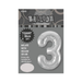 Casaliving Silver "3" 34" Numeral Balloon