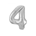 Casaliving Silver "4" 34" Numeral Balloon