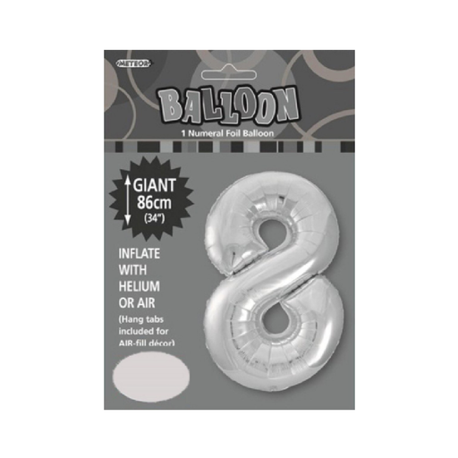 Casaliving Silver "8" 34" Numeral Balloon