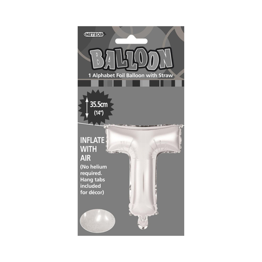 Casaliving Silver "T" Alphabet Foil Balloon