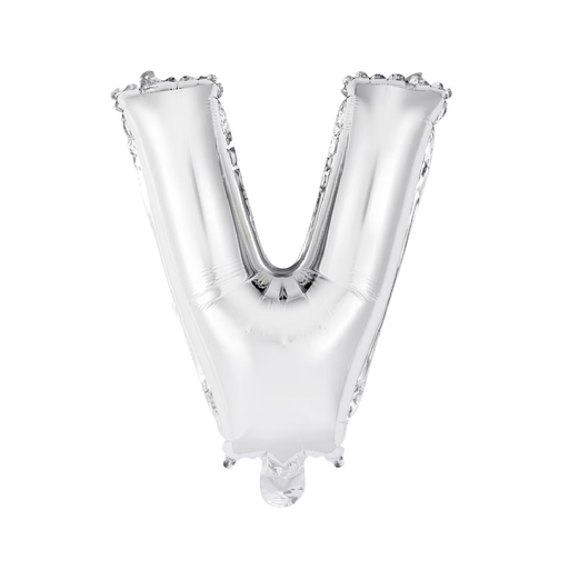 Casaliving Silver "V" 14" Alphabet Foil Balloon