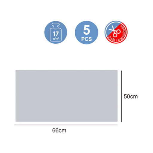 Casaliving Tissue Paper 50 × 66cm 5pcs Silver