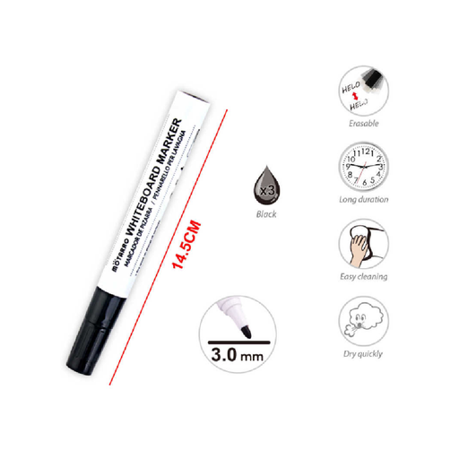 Casaliving Whiteboard Markers Black 3pcs