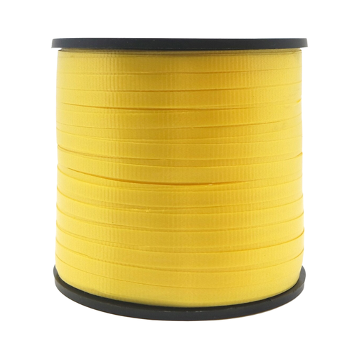 Spool of yellow ribbon on a white background