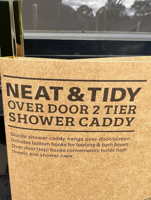 Gold Shower Caddy 2 Tier – Modern Chic Bathroom Storage Rack for Young Stylish Homes