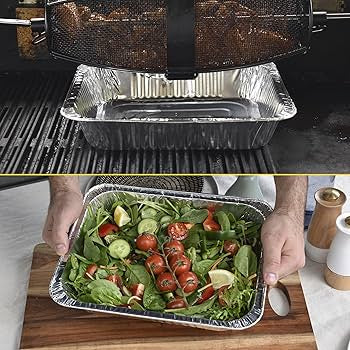 3-Pack Large Foil Trays with Lids 32 x 26.5 x 6cm – Heavy Duty, Recyclable, Oven & Freezer Safe