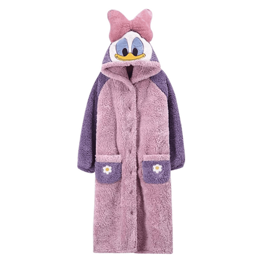 Daisy Duck Fleece Robe Hooded Blanket Winter Pajamas Cartoon Bathrobe Oodie by Casaliving