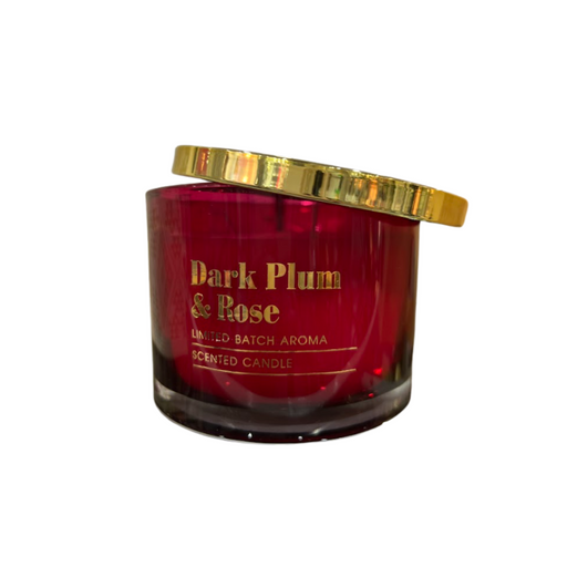 Dark Plum & Rose Scented Candle 340g - Home Candles and Oil Burners by Casaliving&nbsp;