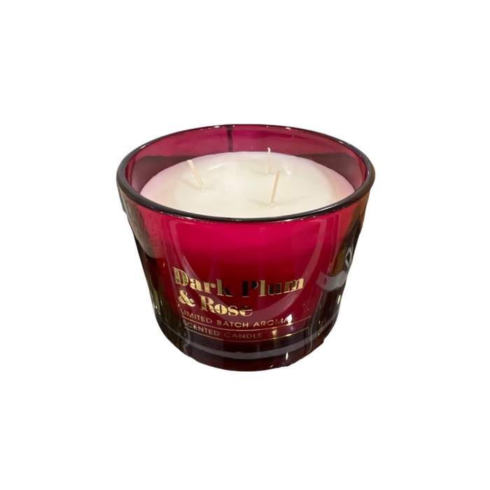 Dark Plum & Rose Scented Candle 340g - Home Candles and Oil Burners by Casaliving&nbsp;