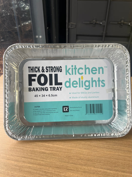 Extra large heavy duty foil baking tray 45 x 34 x 6.5cm for cooking and catering