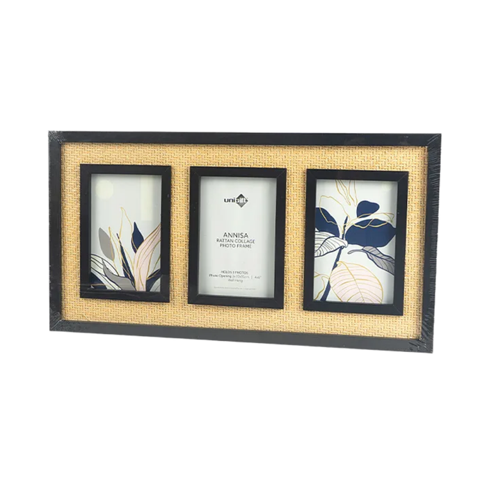 Annisa Rattan 3-Opening Collage Photo Frame 10 × 15cm