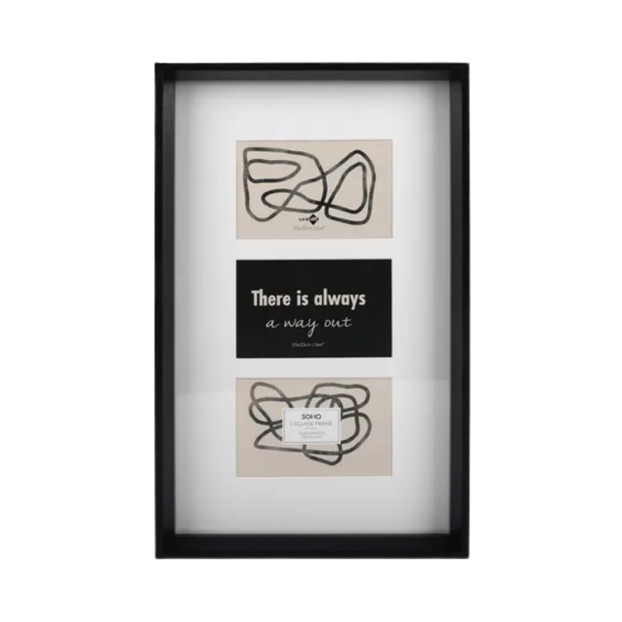3-Opening Collage Photo Frame (10 × 15cm, Black)