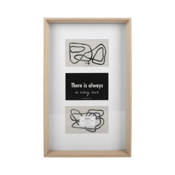 3-Opening Collage Photo Frame (10 × 15cm, Natural)