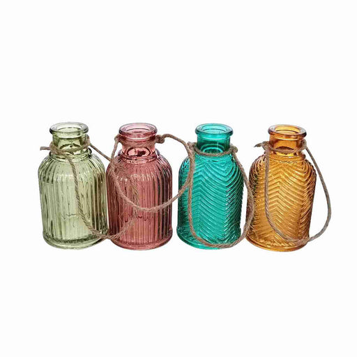 GV374 Glass Vase with Jute Handle - Vases and Glass Vases by Casaliving