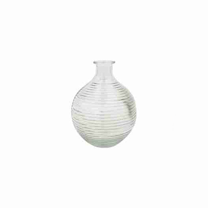 GV409 Ribbed Round Clear Glass Vase - Vases and Glass Vases by Casaliving