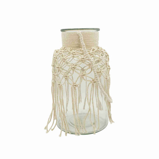 Glass Lantern with Rope Decor - Vases and Glass Vases by Casaliving