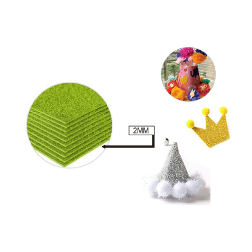 Glitter EVA Foam Sheet 40 × 60cm × 2Avocado Green