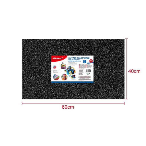 Glitter EVA Foam Sheet 40 × 60cm × 2Black