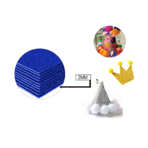 Glitter EVA Foam Sheet 40 × 60cm × 2Navy