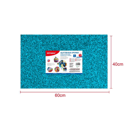 Glitter EVA Foam Sheet 40 × 60cm × 2Sky Blue