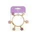 Gold Bangle with Multicolor Flower Charms (1 Each)