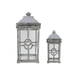 Grey Metal Lanterns (Set of 2) Large 75cm Small 60cm| Living room decorations by Casaliving