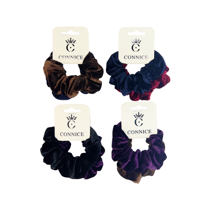 Medium Scrunchie (2 Pack) – Velvet, Neutral Colours