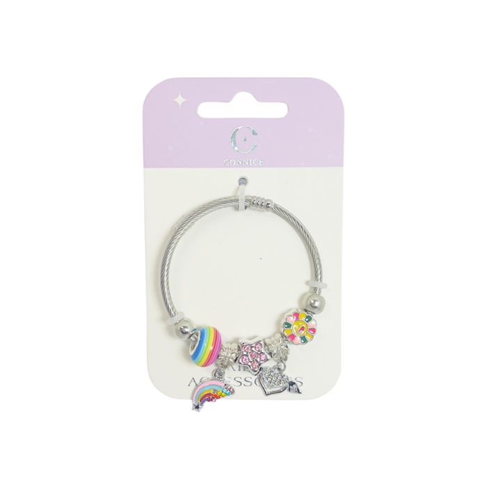 Kids Metal Bracelets – Rainbow & Heart