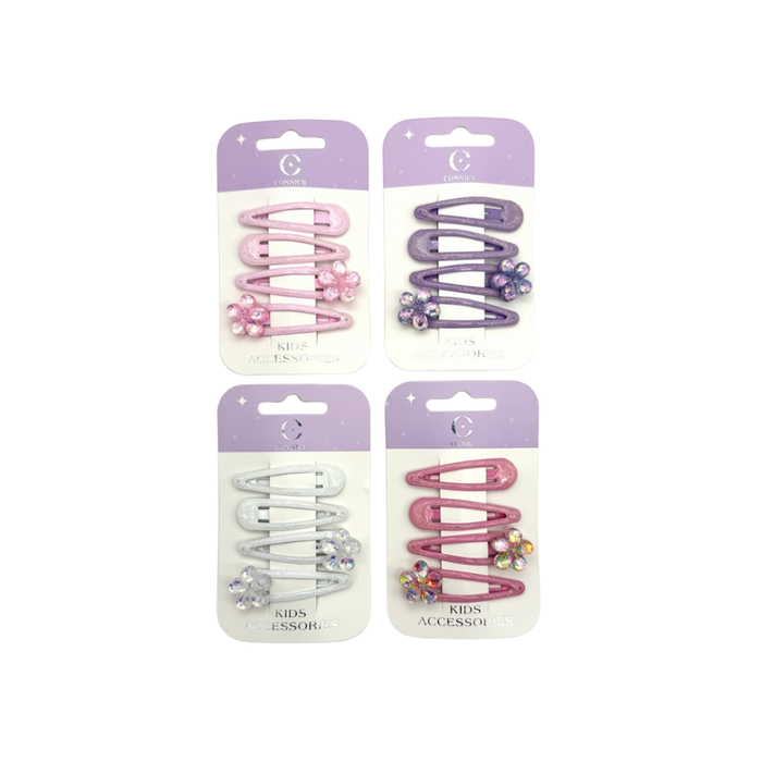 Kids Hair Clips – Glitter Flower
