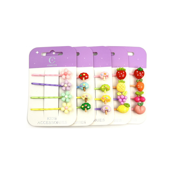 Cute Resin Bobby Pins – Mixed Designs #1 (4 Each)