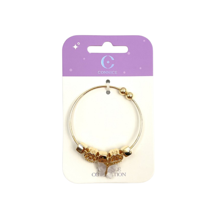 Gold Bangle with Butterfly Bead (1 Each)