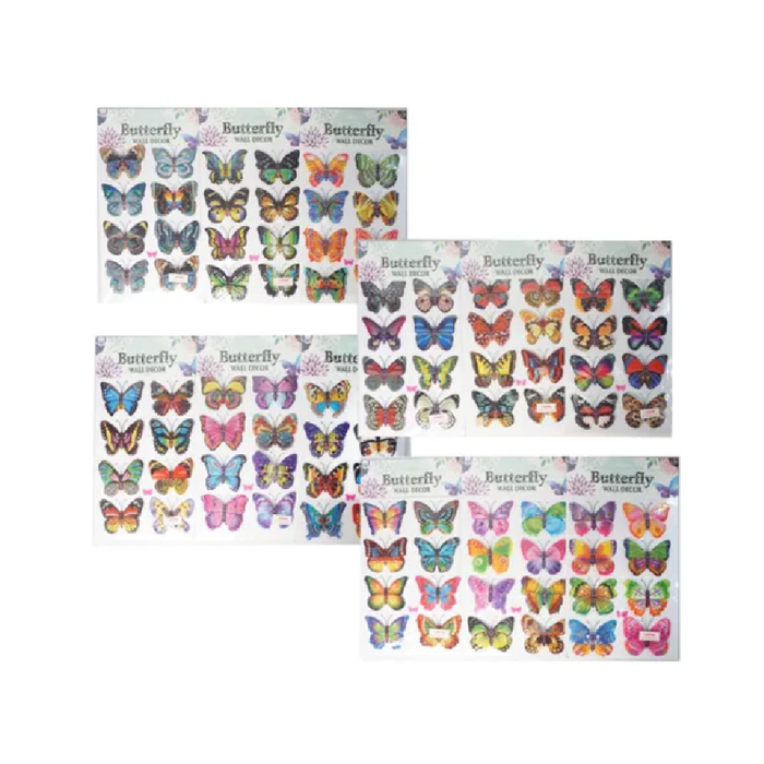 Butterfly Wall Decoration 8Pk [72/12]