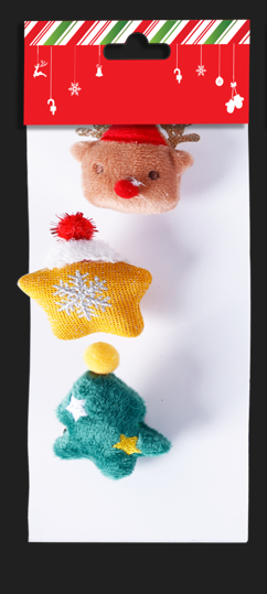 Hair Clips Plush 3 pieces | Christmas Decorations, Gifts, and Accessories by Casaliving