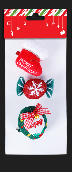 Hair Clips Plush 3 pieces | Christmas Decorations, Gifts, and Accessories by Casaliving