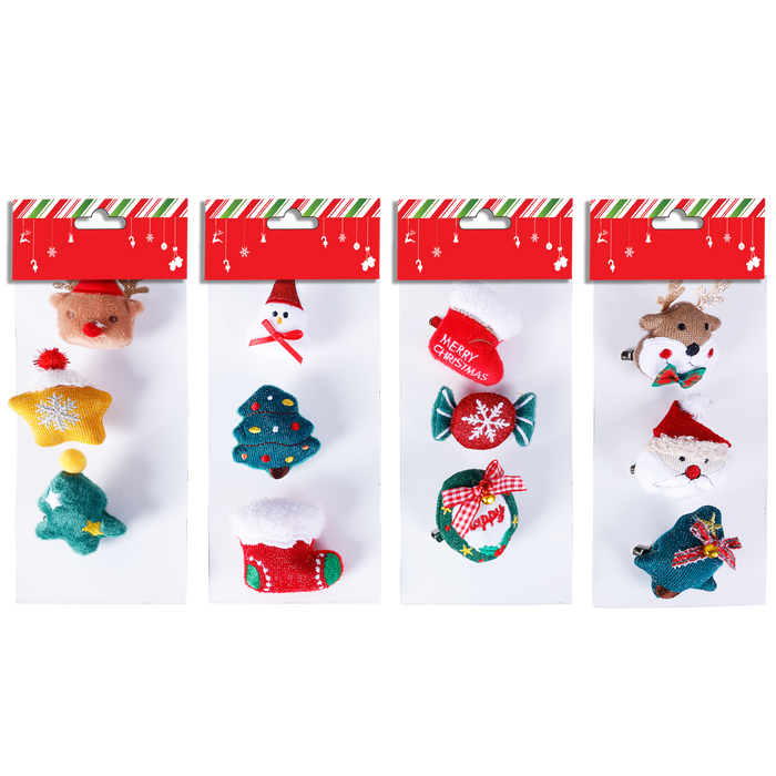 Hair Clips Plush 3 pieces | Christmas Decorations, Gifts, and Accessories by Casaliving