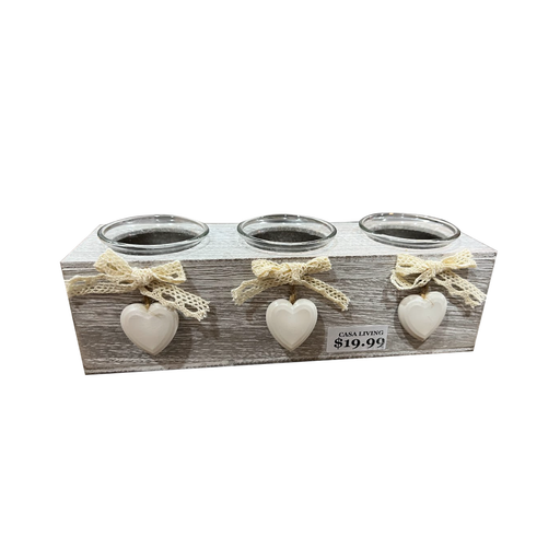 Heart Triple Candle Holder - Home Candles and Oil Burners by Casaliving&nbsp;