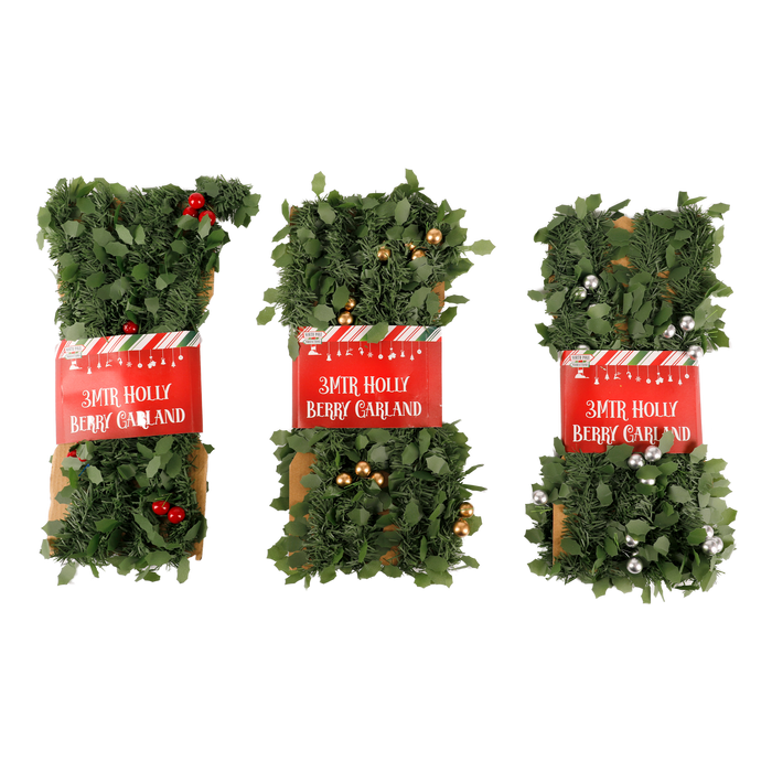 Holly Berry Tinsel 3 meters | Christmas Decorations, Gifts, and Accessories by Casaliving