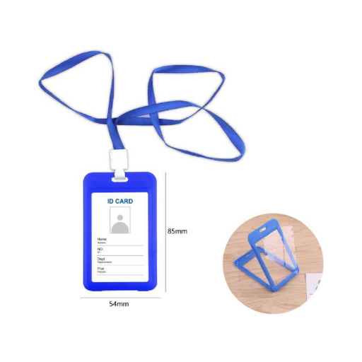 ID Card Cover with Lanyard 54 × 85 Blue