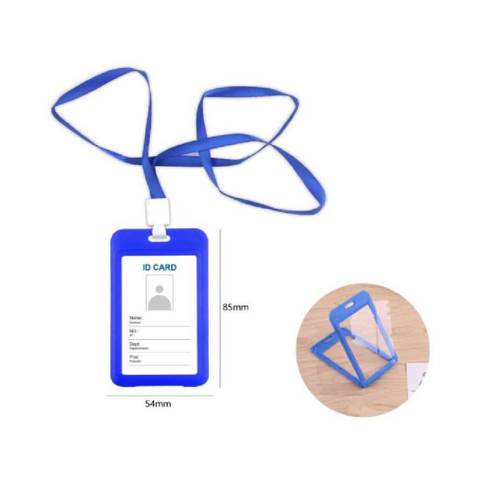 ID Card Cover with Lanyard 54 × 85 Blue