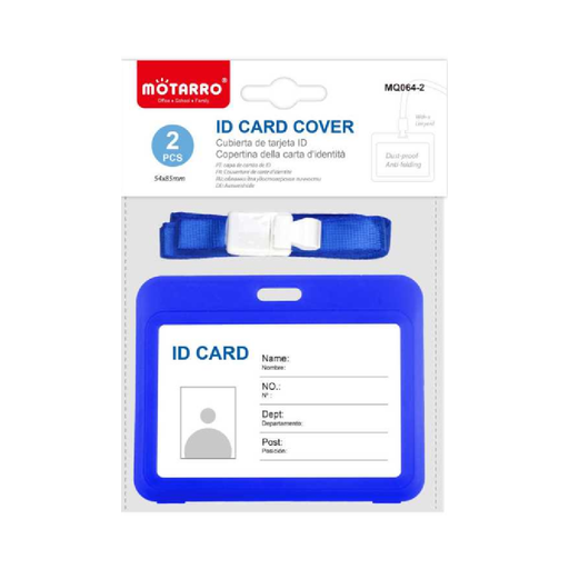 ID Card Cover with Lanyard 85 × 54 Blue