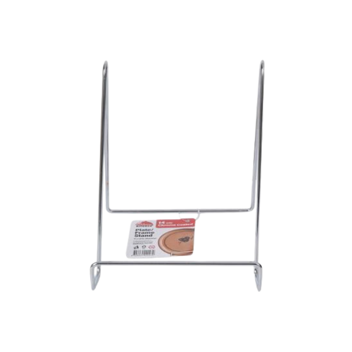 Plate Stand Chrome Rect 14cm