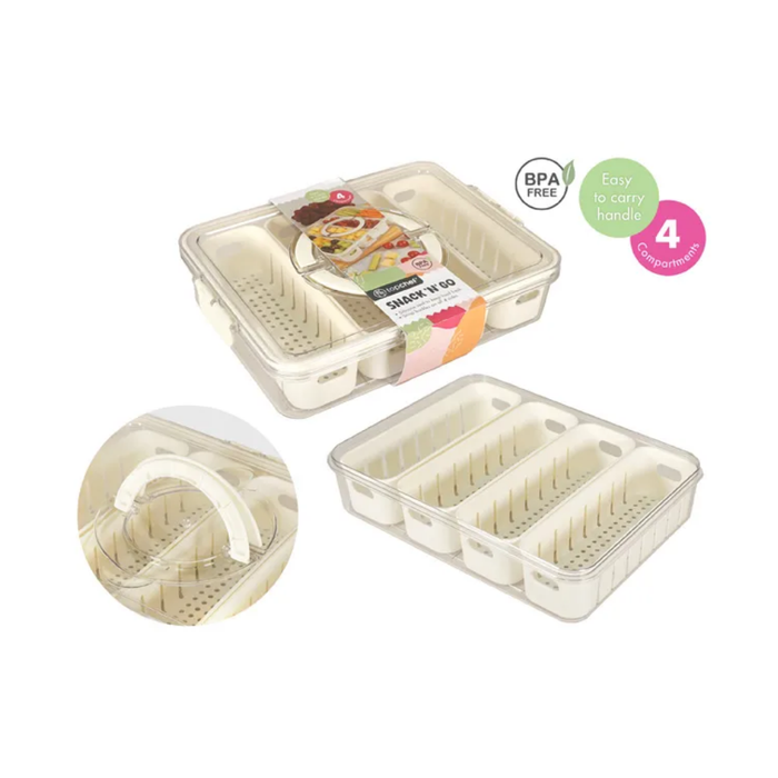 Snack 'N Go 4-Compartment Food Storage Container
