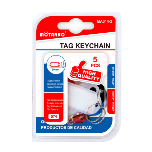 Key Tags Assorted Colors 50 × 22 5pcs