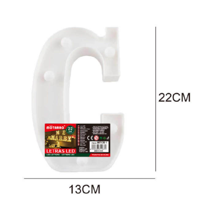 LED Letter Light Sign 'C' 22cm