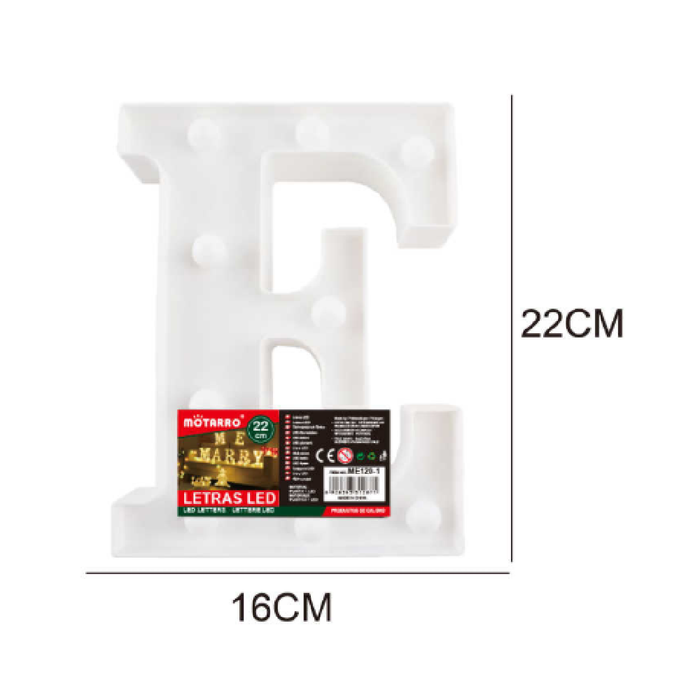 LED Letter Light Sign 'E' 22cm