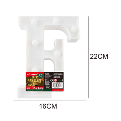 LED Letter Light Sign 'F' 22cm