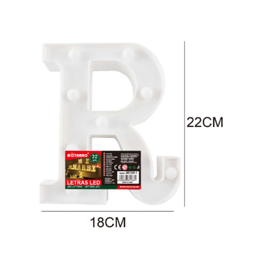 LED Letter Light Sign 'R' 22cm