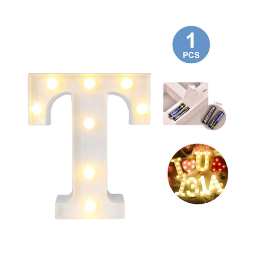 LED Letter Light Sign 'T' 22cm
