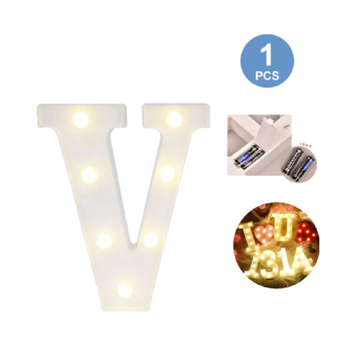 LED Letter Light Sign 'V' 22cm
