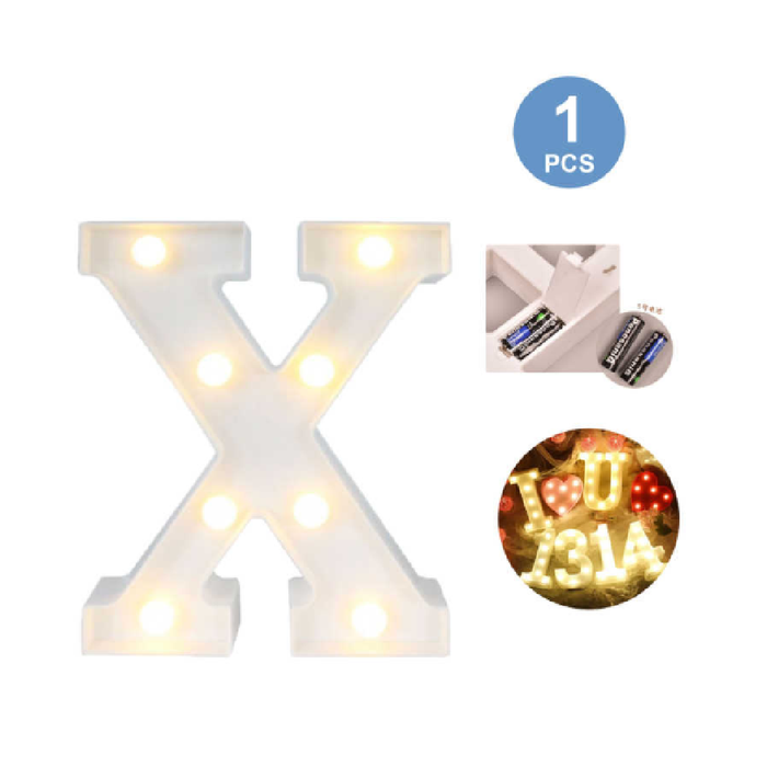 LED Letter Light Sign 'X' 22cm